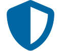 A blue shield is shown on the green background.
